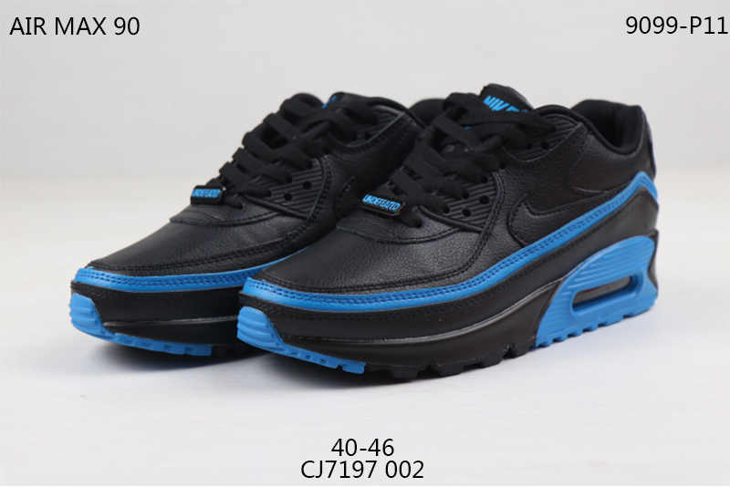 2020 Men Off-white Nike Air Max 90 Black Blue Shoes